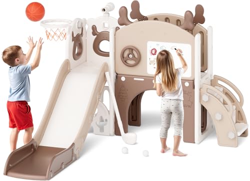 Mloong 11 in 1 Toddler Slide, Kids Slide for Toddlers Baby 1-3 Ye...