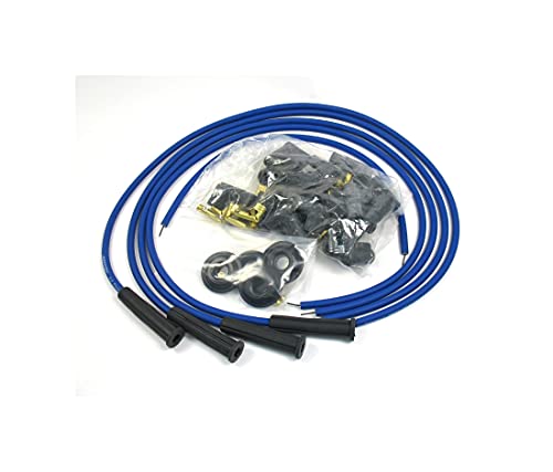 Pertronix 8043VW Flame-Thrower Blue Universal 180 Degree 8mm 4 Cylinder Spark Plug Wire