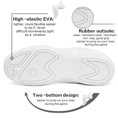 Image of Cheer Shoes Women Cheerleading Dance Shoes Fashion Sneakers Athletic Sport Training Lace Up Shoes for Gilrs