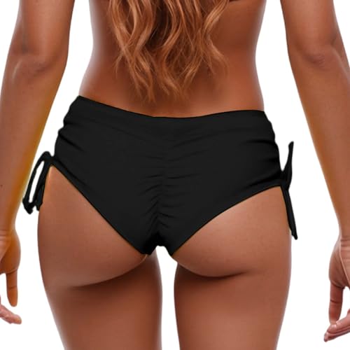 Short de Bain Femme Bas de Maillot de Bain Shorty Taille Haute Culotte Boxer à Cordon pour Plage Piscine Natation Sport