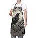 Grembiuli Grembiuli per uomini donne, grembiuli con tasche, corvo vintage Grembiuli di fiori nera per adulti pittore impermeabile pasticceria da cucina per giardino giardino 33 x 28 pollici