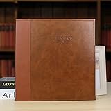 フォトアルバム puレザー 大容量 収納枚数480枚 アルバム 写真収納 DIY フリータイプ ミニ L判 KG判 2L判 2L判以上 レイアウト自由 透明度高い 整理 切手 領収書 写真 赤ちゃん 子供 記念日 結婚式 誕生日思い出 (ブラウン)