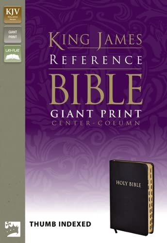 KJV, Reference Bible, Giant Print, Bonded Leather, Black, Indexed, Red Letter Edition (King James Reference Line)