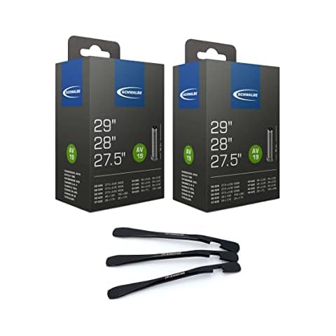 2er Set Schwalbe Fahrrad Schlauch AV19 40mm für 27,5 28 29 Zoll inklusive 3 MSZweirad Reifenheber Cover