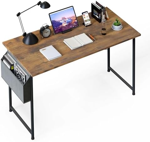 YSSOA Computer, Modern Simple Style Home Office, Study Student Writing, Vintage Wooden Desk, 47 Inch New, Brown
