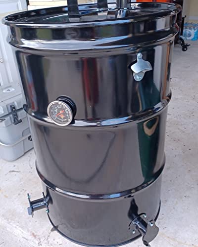 Ugly Drum Smoker Parts Kit, Build Your own UDS, Heavy Duty Expanded Basket w/ Stainless Grate, Two flanged inlets, 2" Exhaust, LavaLockⓇ TH258 Thermometer