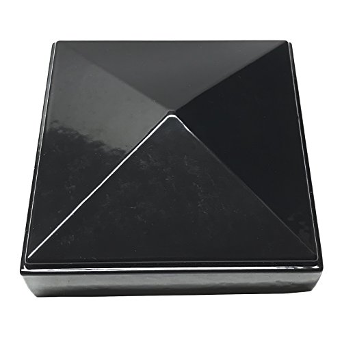 2.5" x 2.5" Aluminium Pyramid Post Cap for Metal Posts - Pressure Fit - Black - Thumbnail 2