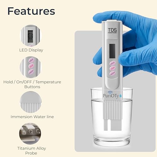 Image of Digital White TDS Meter for Water Testing | Instant TDS & Temperature Tester | Water Quality Tester for RO Water Purifier, Drinking Water, Aquarium & Hydroponics | Extra Battery Included