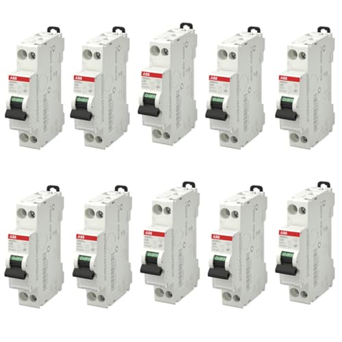 ABB Lot de 10 disjoncteurs Ph+N raccordement Vis 20A-4,5Ka - Courbe C