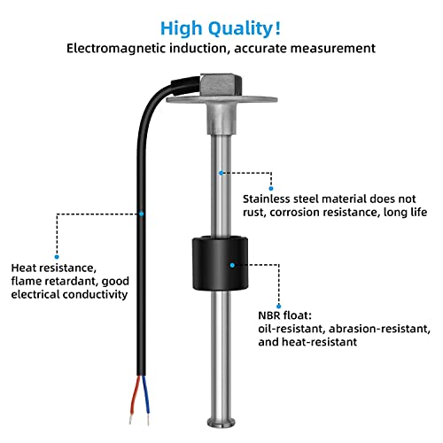 Kraftstoffanzeige,Rupse Universal Auto Kraftstoffstandsanzeige Tankuhr mit Wasserstandssensor Kraftstoffsensor für Auto/SUV/Boot/Pkw Lkw/Wohnmobil (225mm)