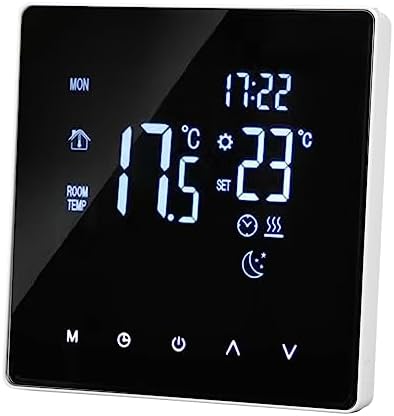 Smart Thermostat, 4400W AC 90‑240V Programmable Touchscreen Thermostat Smart Temperature Controller with Large LCD Display, APP Remote Control, Intelligent Timing, 5 to 60°C (3A with Linkage)