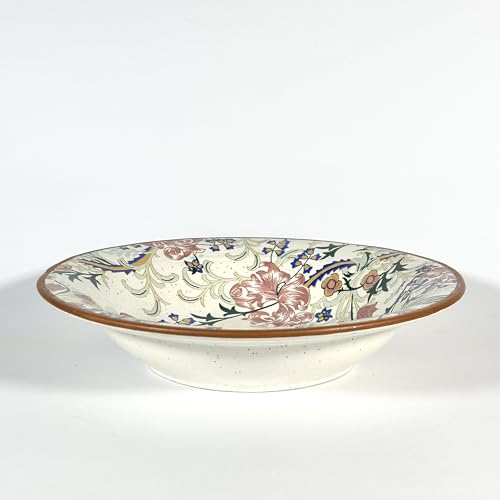 Image of SNS Botanical Bloom Decal Ceramic Serving Bowl | Premium Salad & Snacks Bowl | Semi-Matt Floral Dinnerware for Oats Pasta Fruits & Desserts | Tableware for Gifting (Botanical Bloom Pasta Bowl)