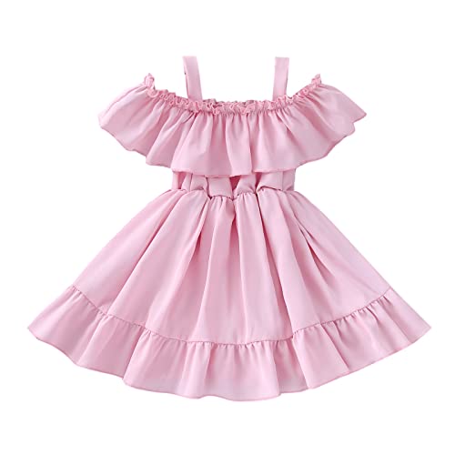 VINUOKER Toddler Girls Princess Party Dress Little Girl Summer Dress Off-Shoulder Suspender Sundress