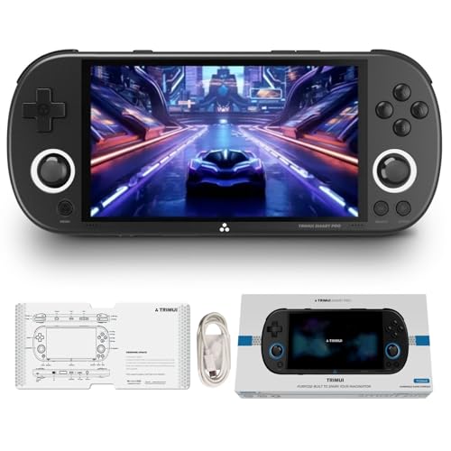 Prede Consola De Juegos Portátil TRIMUI SMART PRO Con Procesador Allwinner A133P Del Sistema Linux – 5000mAh, Reproductor De Videojuegos Portátil De Pantalla IPS De 4,96 -Black||128GB