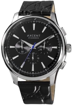 Axcent of Scandinavia – IX23033 – 237 – President Watch/Wrist Watch/Quartz Chronograph Black dial Black Leather