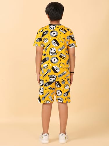Image of Boys Halfsleeves Cotton Solid /Printed T-Shirt & Shorts Summer Co-ord Set /Clothing Set /Casual wear