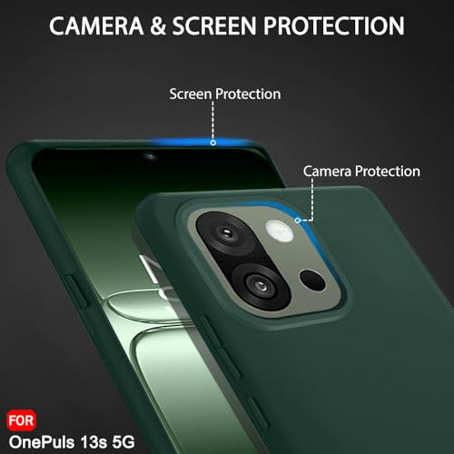 Image of TheGiftKart Liquid Silicone Back Cover Case for OnePlus 13s 5G | Soft Micro-Fibre Lining Inside | Camera & Screen Protection | Shockproof Back Cover Case for OnePlus 13s 5G (Silicone, Green)