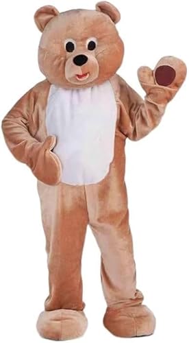 Lormaka Plush Honey Bear Mascot Adult Sized Costumes Bear Outfit, Brown