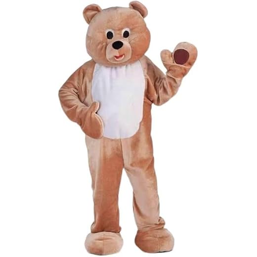 Lormaka Costume de mascotte ours en peluche pour adulte