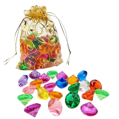 GNALIA Diamante 60 Unidades 20Mm Colores Acrílico Para Buceo Juego Tesoro Gemas Cristal