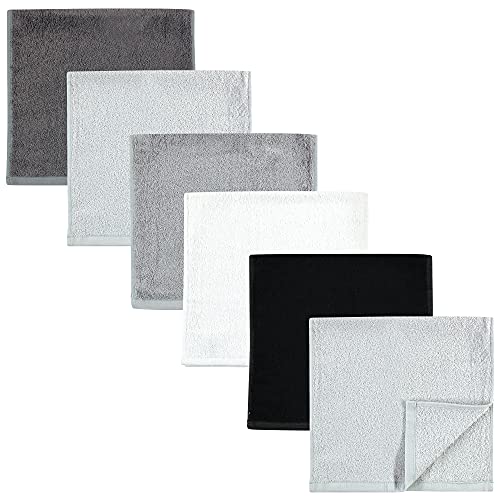 Hudson Baby Baby Rayon Burpcloth 6pk, Black White, One Size