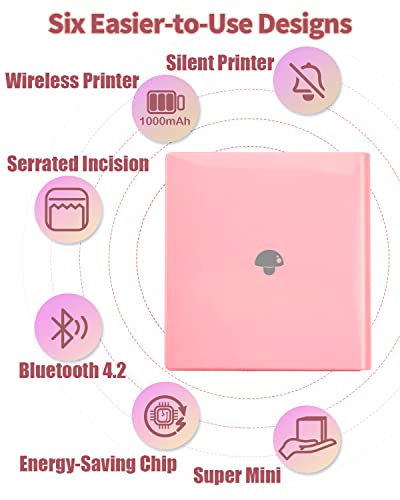 Memoking Inkless Bluetooth Printer Wireless - 2" Thermal Mini Printer Portable Photo Printer - M02 Sticker Printer Machine For Pad&Phone, Hd Mini Sticker Maker Machine Printer For Memos,Sticker,Photos #TOP7