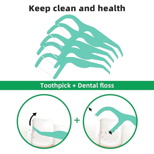 RAZOKO Dental Floss Picks | Toothpick, Shred-Resistant Floss, Easy Grip Handle, Fresh Mint Flavor, 75 Count (Pack of 3)