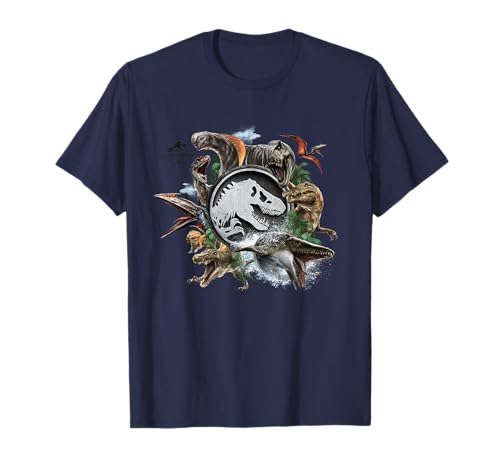 Jurassic World Rebirth Circle Logo Dinosaurs T-Shirt