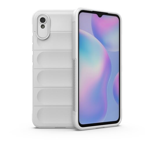 Jiajihua Funda Compatible con Redmi 9A 4G M2006C3LG,Compatible con Redmi 9A 4G M2006C3LG Protección de la cámara Anti-caída TPU móvil Suave Caso White