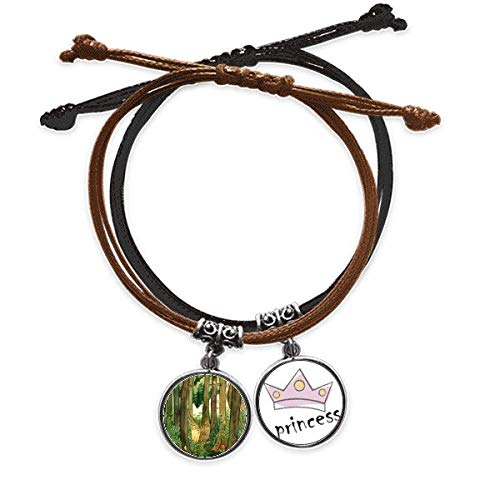 Pulsera de cuerda Miaoji Cat bosques de setas con cadena de cuero estilo princesa