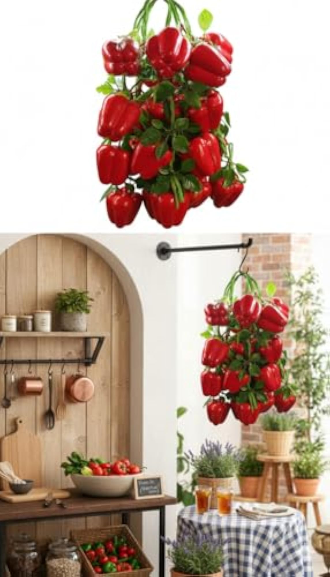 Artificial Hanging Capsicum String for Kitchen Wall Decor