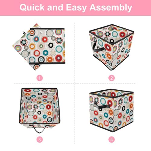 Bac de rangement pliable avec poignées cuir robustes 27cm - 7