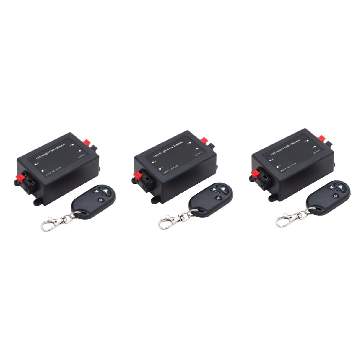 UKCOCO Controlador de Atenuación de Luz Led de 3 Piezas 12 V- V con Atenuación Digital Remota para Ajuste de Brillo Control Remoto de 3 Botones