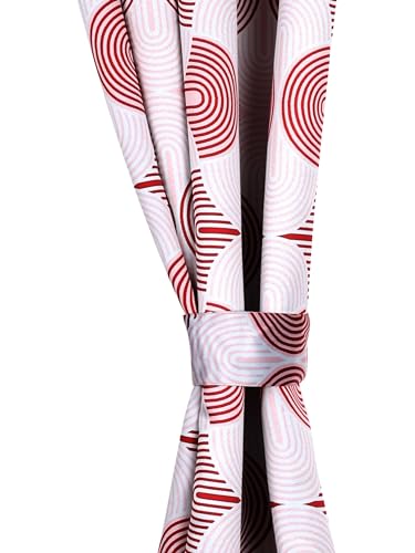 Image of Printed 2 Piece Polyester Eyelets Blackout Opaque Curtains with Tie Back, for Bedroom and Living Room (Door (7 Feet), Regal)
