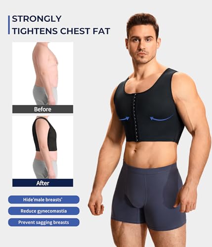 TAILONG Mens Compression Corset Vest Hide Gynecomastia Chest Binder Tank Top Faja para Hombre3