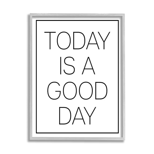 Image of Minimal Good Day Phrase, 11 x 14 Inch Framed Giclee Print | Stupell Industries . By Lil' Rue . Ready to hang . Positive home accent . Made in USA