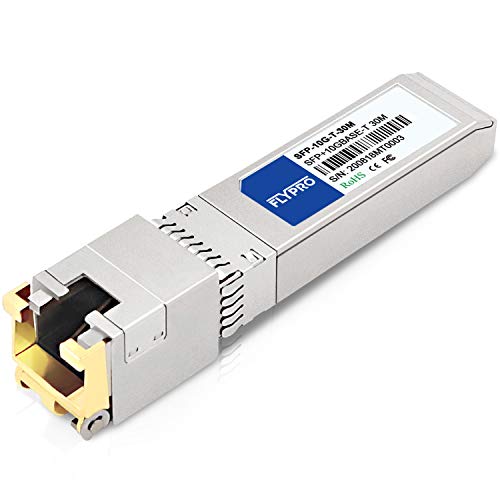 FLYPROFiber 10G SFP+ to RJ45 for MikroTik Copper Module, 10GBase-T RJ45 Transceiver for MikroTik S+RJ10, CAT6A/CAT7, 30M