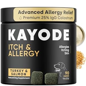 Kayode Itch & Allergy – Natural Dog Allergy Chews. Allergy Relief for Dogs. Premium Colostrum for Dogs, Bee Pollen for Dog Allergies. Alternative to Allergy Medicine for Dogs