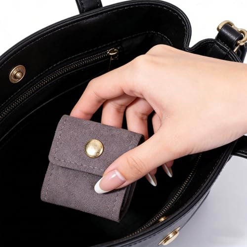 Mini bolsas de joyería de viaje de 3 unidades organizador pequeño plegable con hebilla 5
