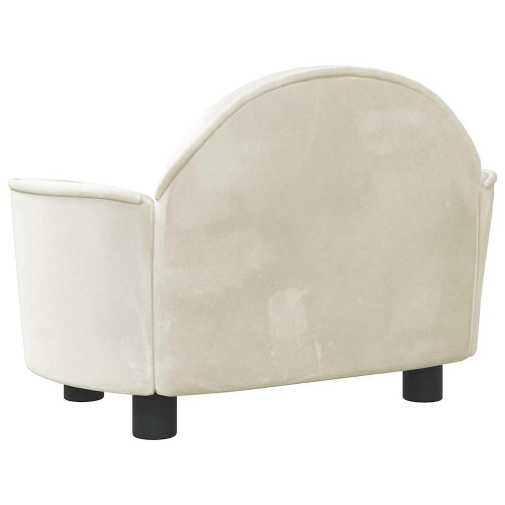vidaXL Cama para Perros de Terciopelo Crema 66x40x45 cm, sofá para Perros, Cama para Cachorros, Asiento para Perros, sofá para Mascota