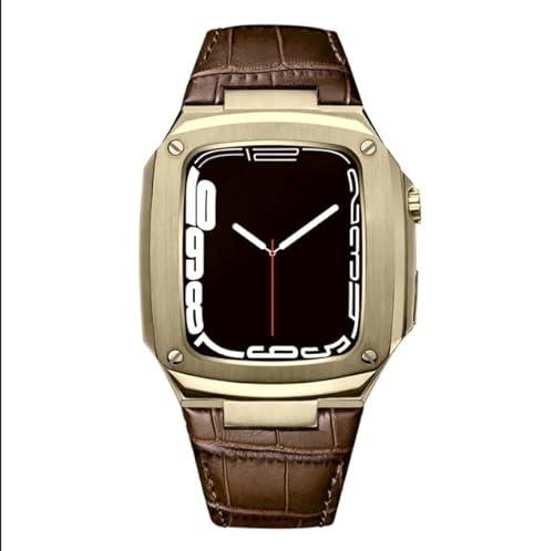 AEMALL ���^���P�[�X+���U�[�X�g���b�v Apple Watch 40mm 45mm �����L�b�g �����J�[�t�X�L���o���h iWatch SE 6 5 4�AFhx-98k�p (Color : F, Size : 40mm)