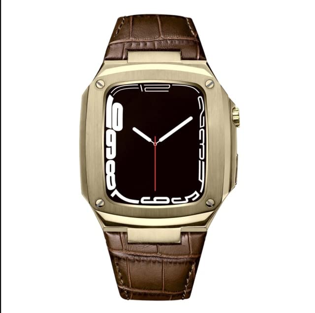 Kit de modification Apple Watch 40 mm bracelet en cuir de veau et étui métal