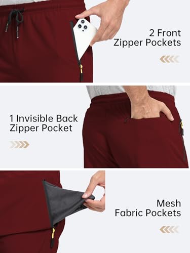 Image of Men's Lightweight Hiking Pants Elastic Waist Water Resistant Quick-Dry Sweatpants for Running Traveling Outdoor Work