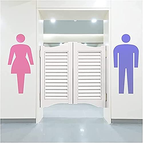 Louvered Café Interior Swing Solid Wood Door,Wooden Swinging Cowboy Door,Self Closing Double Action Swinging Door for Cafe Saloon Pub Doors Gate,Metal Hinges,Custom,B,W80xH90cm(31x35in)