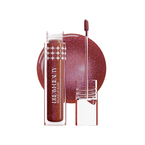 Image of Dream Beauty Solace Lip Gloss | Brown with Pink Shimmer | Non-sticky tinted collagen lip gloss with Hyaluronic Acid and Vitamin E for Hydrated, Plump and Smooth Lips | Luxurious Application Long-Lasting Soft and Fuller Lips | 4.7 ml (Phoebe)