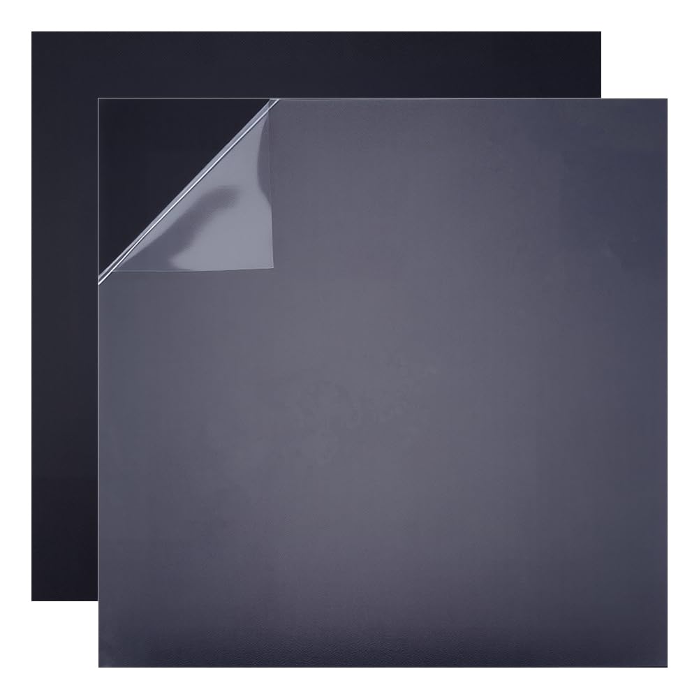 OLYCRAFT 2pcs feuille de Plastique ABS Noir Texturé de 30x30cm Épaisseur 6mm Thermoformable Carrée Formable Sous Vide Panneaux en Plastique Noir pour la Construction Maquettes Bricolage