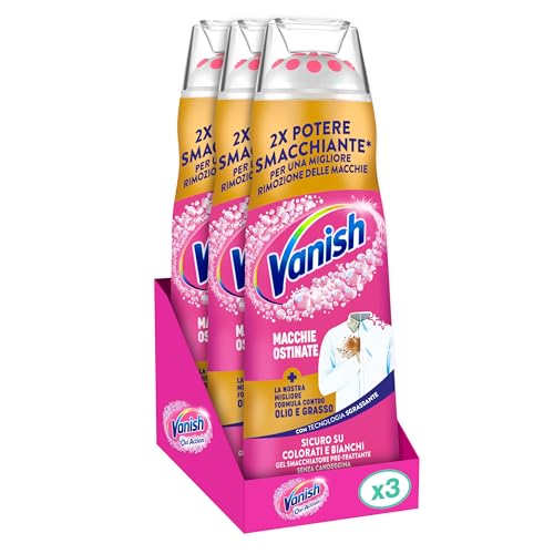 Vanish Gel Smacchiante Pre-Trattante, 2X Potere Smacchiante, Contro Macchie Ostinate (Confezione da 3)