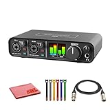 MOTU M2 USB-C Audio-MIDI Interface (3120) Bundle with 10 Ft XLR Cable, Fiber Cloth, Cable ties