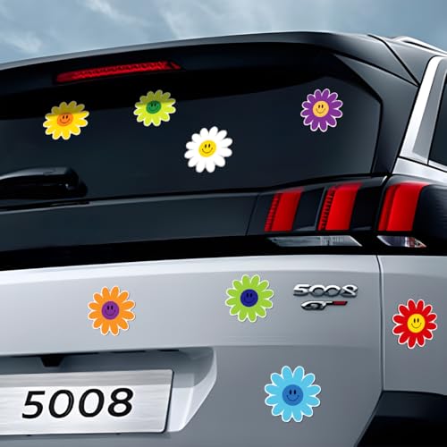 Image of Zpana Car Flower Magnet Decals, 24PCS Magnetic Funny Stickers for Vehicle Bumper Mirror Window, Cute Automotive Exterior Retro Decoration Accessories, Universal for SUV, Truck, RV(Style B)