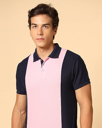 Image of INKKR Men's Solid Regular Fit T-Shirt (A10-POLO-FACTORY-PINK-XL A10-05